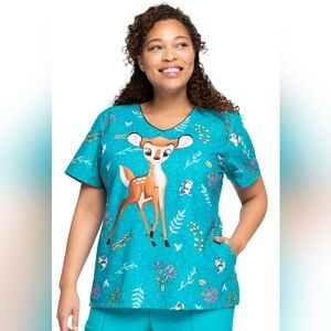 Deer V-Neck Scrub Top